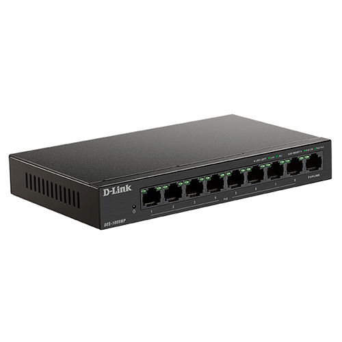D-Link DES-1009MP/ 8x100Mb/ 1G/ 8PoE+ 117W